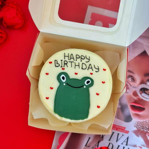 Бенто торт на день рождения с лягушкой "happy birthday"