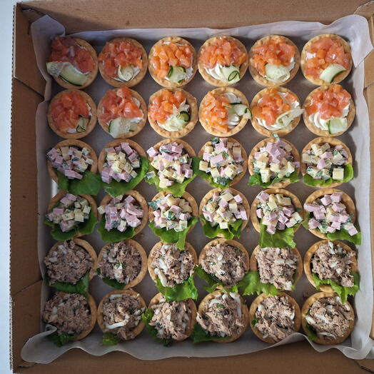 Бокс тарталетки 3 вкуса ко дню рождения/корпоратив/в подарок/23 февраля/8 марта