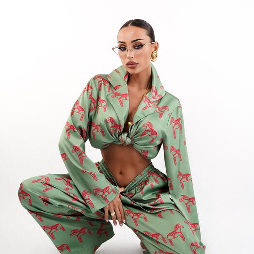 Пижама женская Hippos_Olive