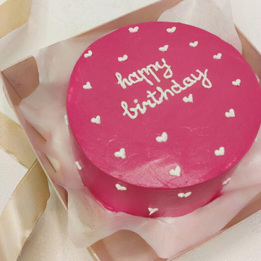 Розовый бенто с сердечками, happy birthday