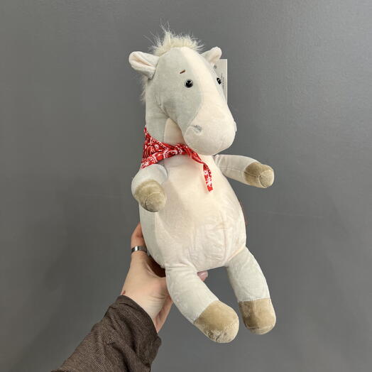 Новогодняя игрушка белый конь