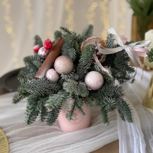 Рождественская композиция из живой ели Нобилис🎄