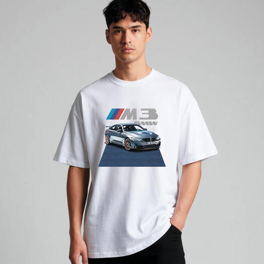Футболка оверсайз BMW 3. Цвет: белый. Унисекс