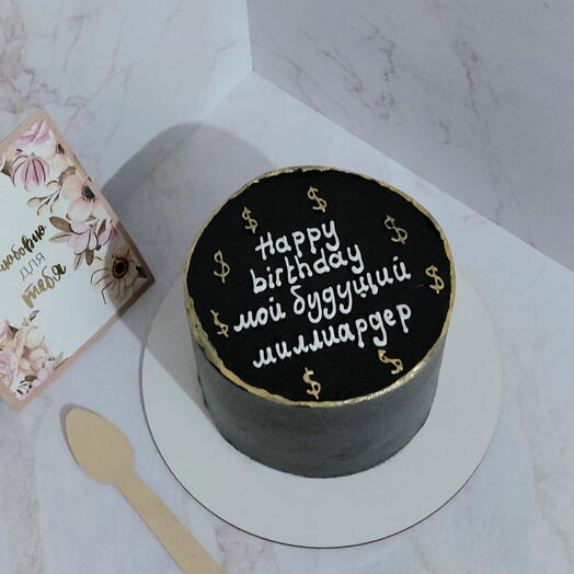 Бенто торт черный happy birthday мой будущий миллиардер