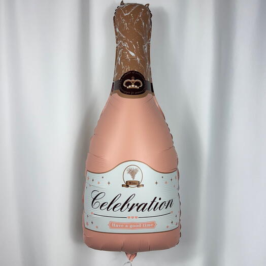 Воздушный шар вино Сатин гелий CELEBRATION. Helium balloon bottle of wine pink satin