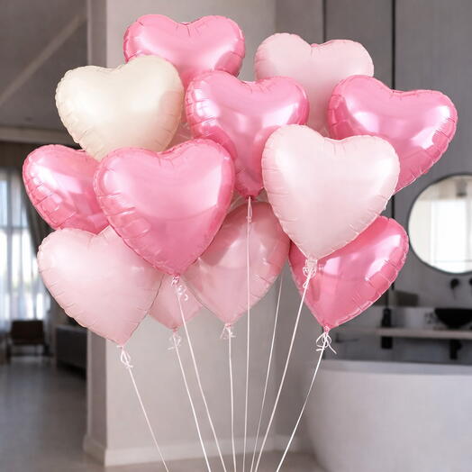 Pink and white baloons set