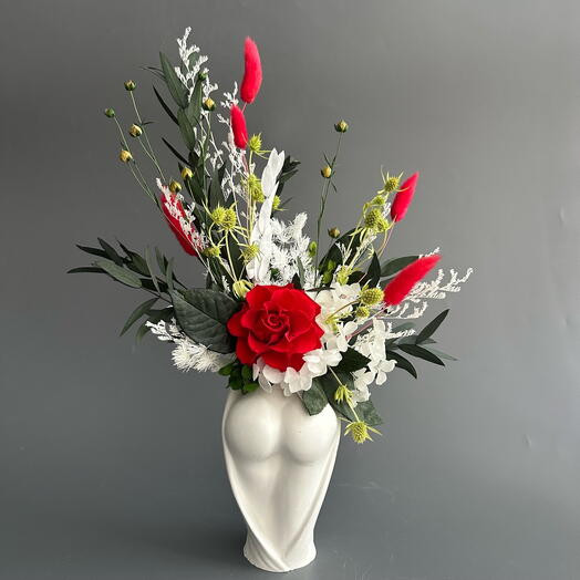 Композиция из стабилизированных цветов «Страсть»