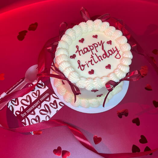 Бенто торт ламбет "Happy Birthday" для сестры, девушки, подруги, коллеги