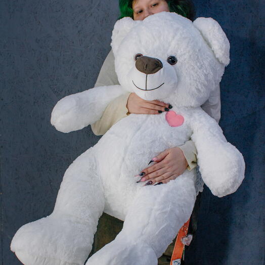 Белоснежный плюшевый медведь 100 см