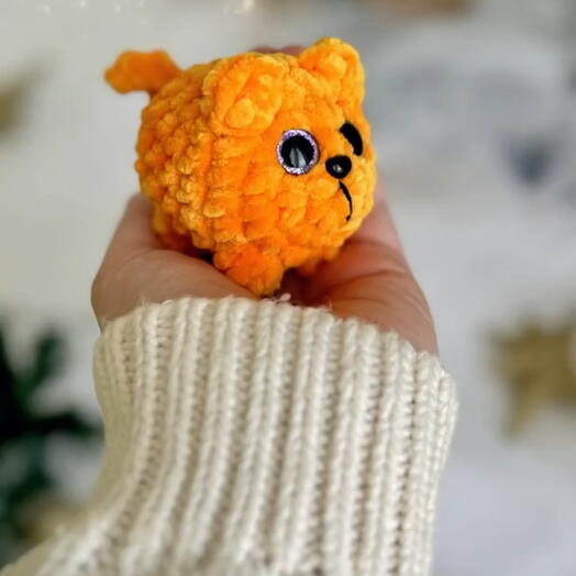 Маленький рыжий котик "Мандаринка". Милая игрушка, обвес или брелок