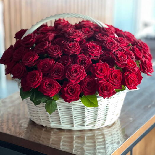 Корзина роз 101 шт 💐