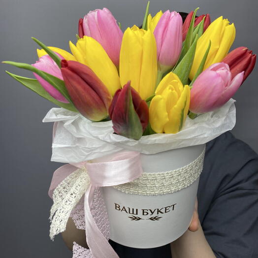 Композиция из 15 тюльпанов (микс)