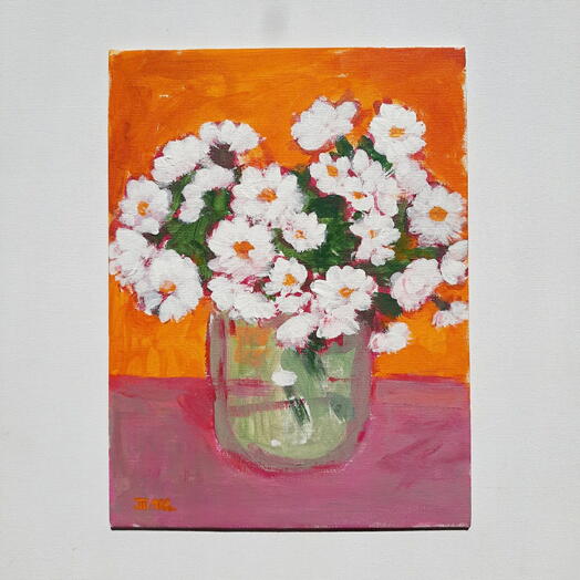 Картина "Белые Хризантемы"