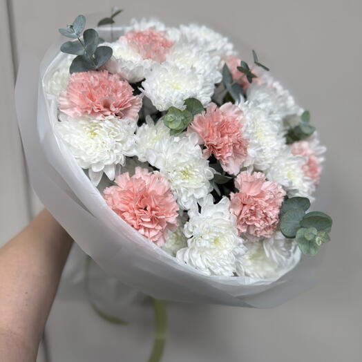 Букет из хризантем и диантусов🌸