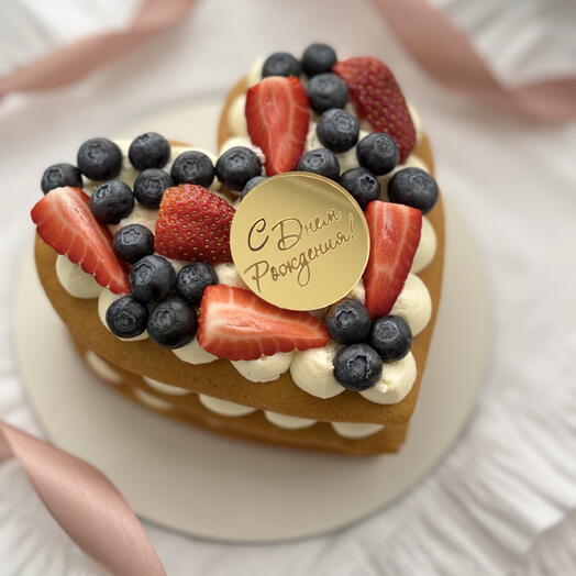 Медовое открытое сердце «с днем рождения»🎁