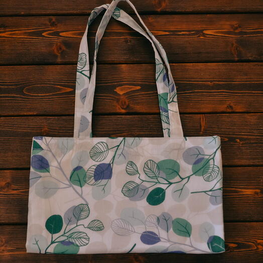 Сумка шоппер с цветочками
