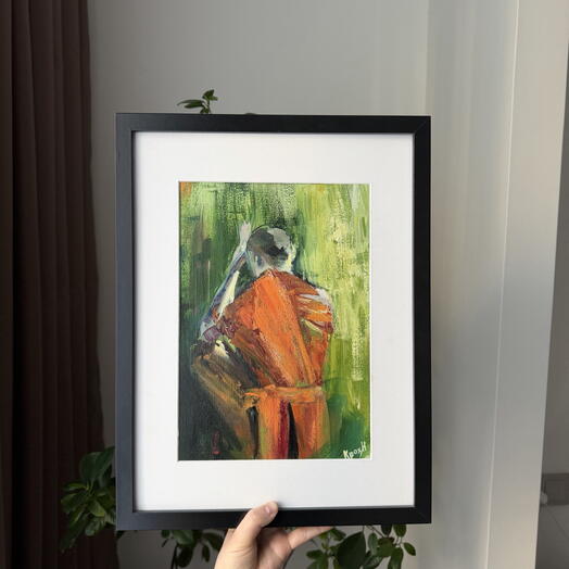 Современная картина «Молитва», картина маслом для интерьера