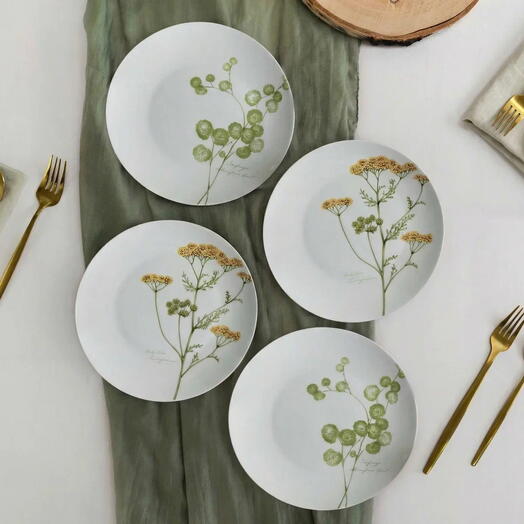 Набор тарелок костяной фарфор