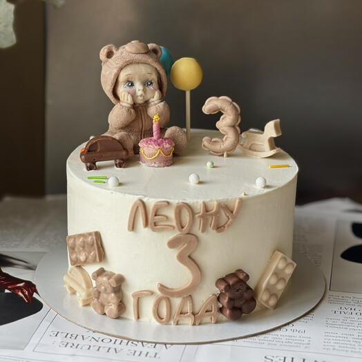 Торт 1,5 кг детский, для ребёнка, малышу, мальчику, брату, на день рождения, племяннику, сыну, один месяц, пол годика, 1 годик