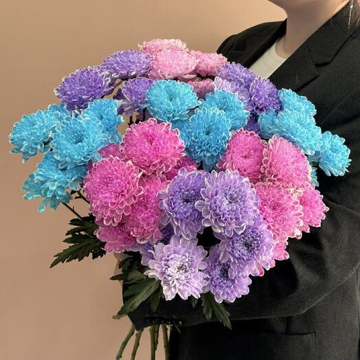 Букет из 9 кустовых хризантем микс