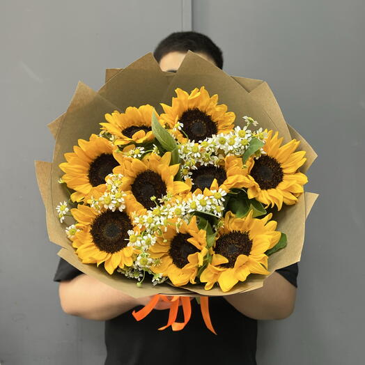 Кустовые ромашки и солнечные подсолнухи 9 шт 💛