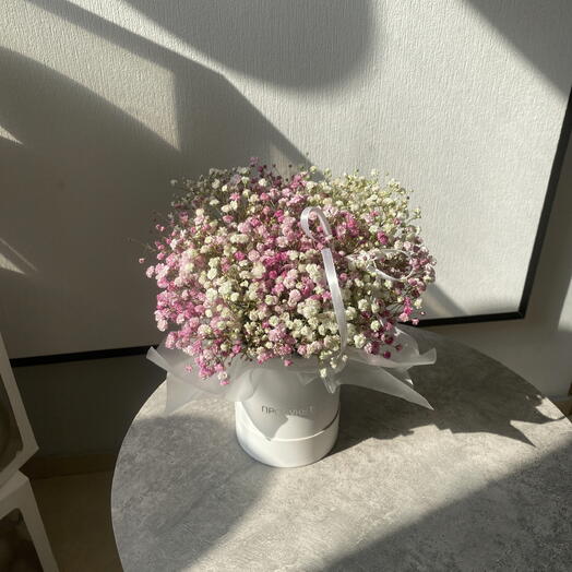 Коробочка бело - розовой гипсофилы 🌸