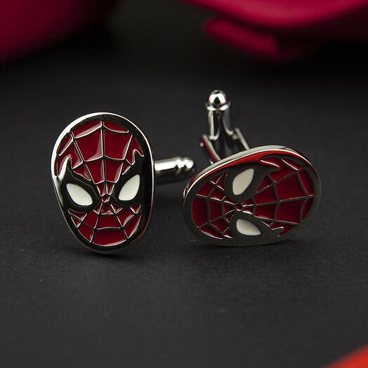 Мужские запонки супергероя SpiderMan (Человек Паук)