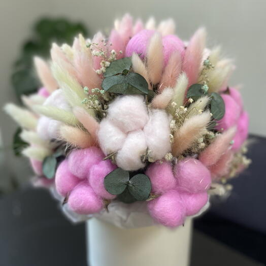 Шляпная коробочка с сухоцветами 🌺