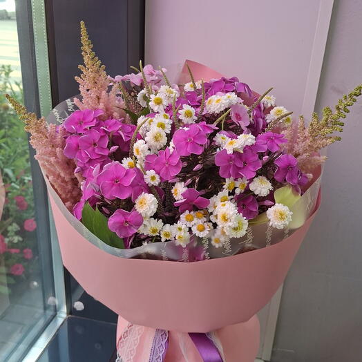Ароматы Лета💐Букет из флоксов,каллы,вероники,астильбы и танацетума