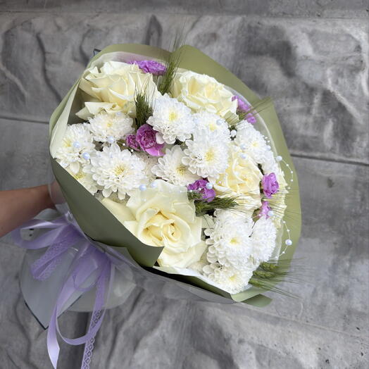 Авторский букет «Жемчужная луна»💜