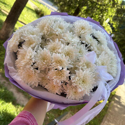 Монобукет из хризантем