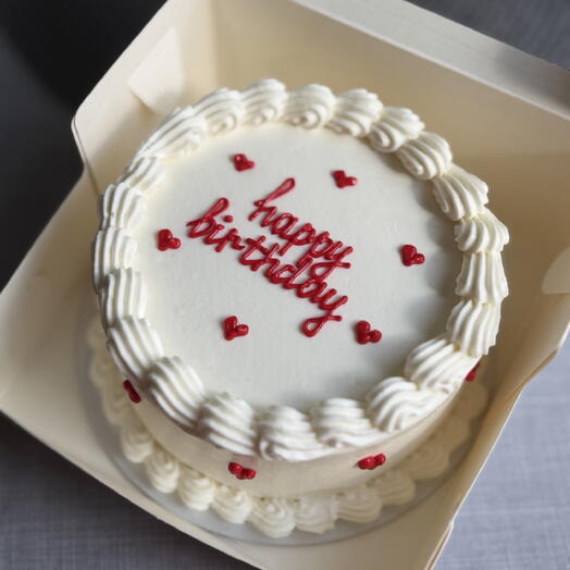 Бенто-торт ламбет «Happy Birthday» белый