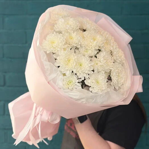 Вау😻 Нежный букет из 5 хризантем🌷 с доставкой по Новокузнецку