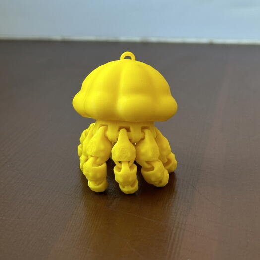 Шарнирная медуза 🪼 брелок, желтая 💛