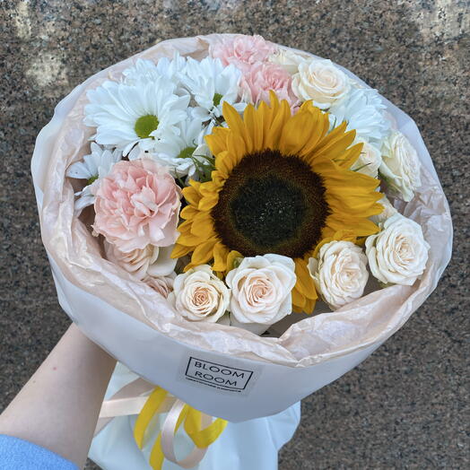 🌼🍂 Осенний букет с подсолнухом BLOOM ROOM
