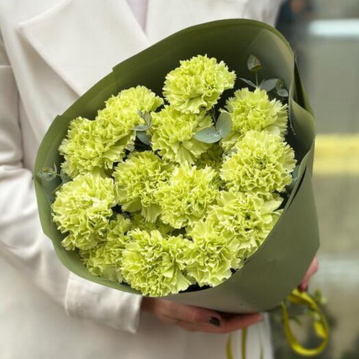 Букет из зеленых диантусов