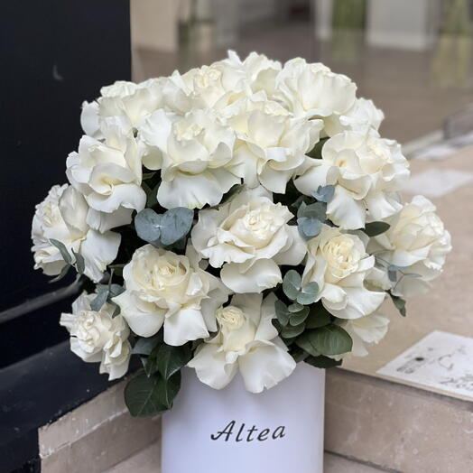 White french roses