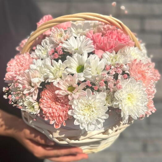 Нюша 💗 розовая композиция в корзине