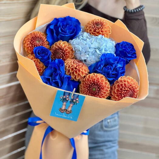 Авторский букет 💙 «Синее золото»