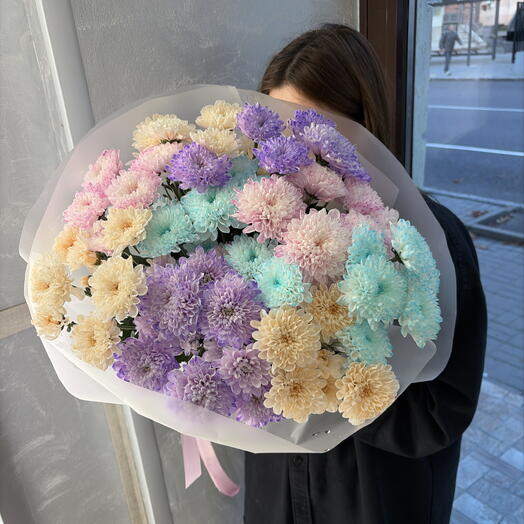 Дофаминовый букет с кустовыми хризантемами от XOFLOWERS