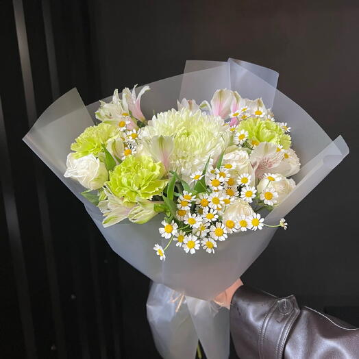 Букет с хризантемой🌸💚