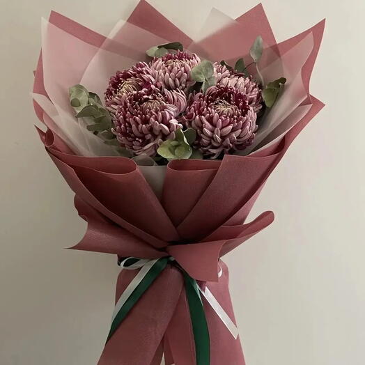 🎀Букет с хризантемой бигуди🎀