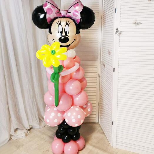 The figure of the balls "Minnie Mouse with a flower"