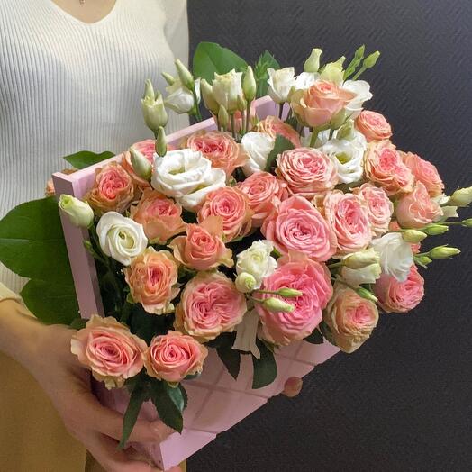 A box of peony roses