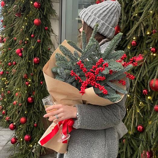 Новогодний букет с нобилисом