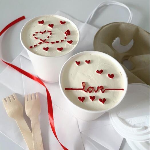 Бенто торт в стакане на 14 февраля