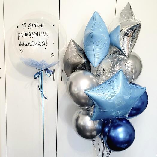 Set of blue tenderness Ball with inscription + fountain of 12 balls