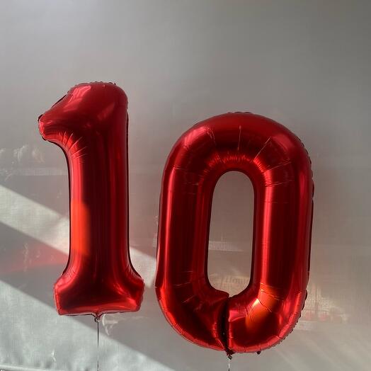 Globos Números 19 en el cargo rojo, 1 metro