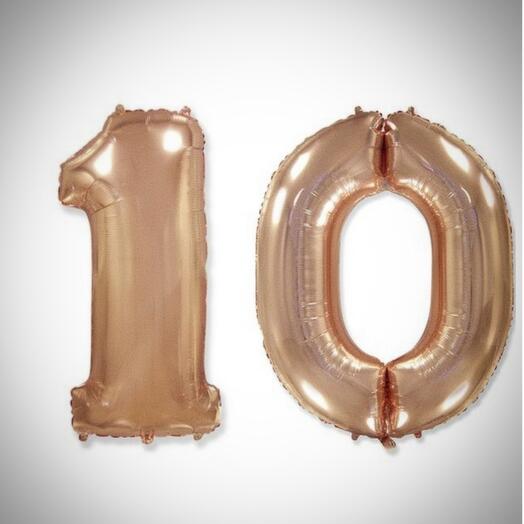Гелиевые шары"10", цвет розовое золото