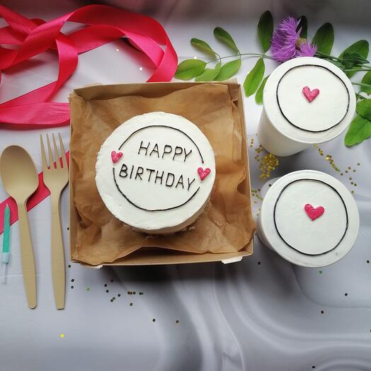 Набор Бенто тортов "HAPPI BIRTHDAY" в подарок на день рождения